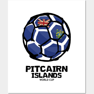 Pitcairn Islands Football Country Flag Posters and Art